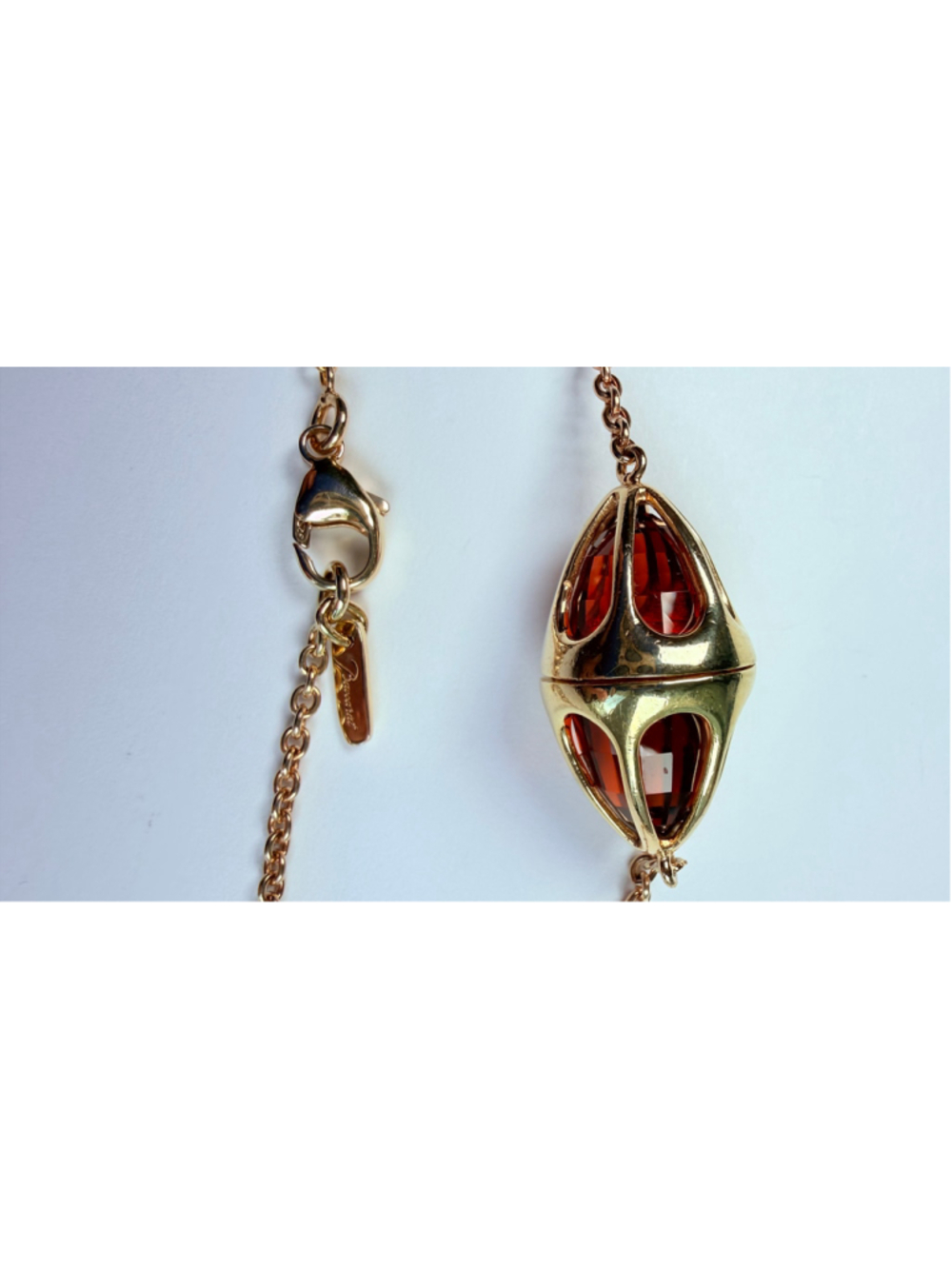Baccarat Medicis Gold Vermeil 925 Sterling Silver 38" Station Necklace $1150 - Picture 7 of 10